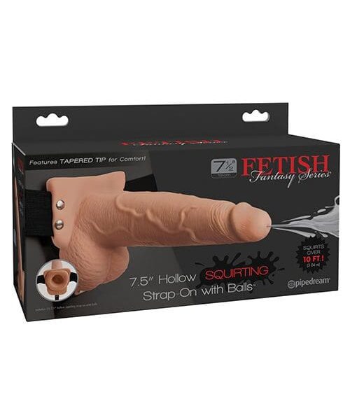 Fetish Fantasy Series 7.5" Hollow Squirting Strap On w/Balls - Flesh