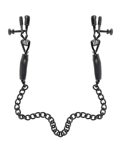 Fetish Fantasy Series Adjustable Nipple Chain Clamps – Black