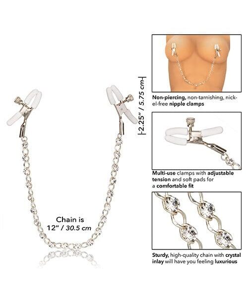 Nipple Play Crystal Nipple Clamps - Clear