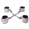 Spartacus Faux Leather Wrist & Ankle Restraints w/Hog Tie - Pink