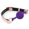 Spartacus Silicone Gag w/Leather Lining - Pink Snakeskin Micro Fiber