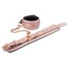 Spartacus Wrist Restraints w/Leather Lining - Pink Snakeskin Micro Fiber