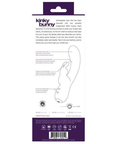 VeDO Kinky Bunny Plus Rechargeable Dual Vibe - Deep Purple