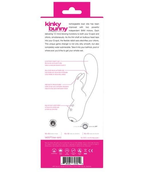 VeDO Kinky Bunny Plus Rechargeable Dual Vibe - Foxy Pink