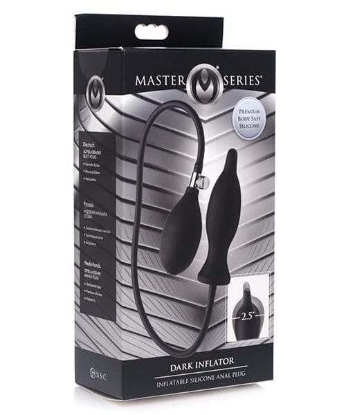 Master Series Dark Inflator Inflatable Silicone Anal Plug - Black