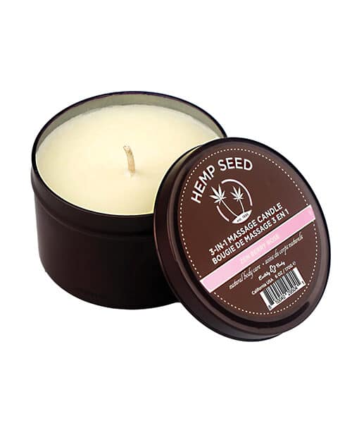 Earthly Body Suntouched Hemp Candle - 6 oz Round Tin Zen Berry Rose