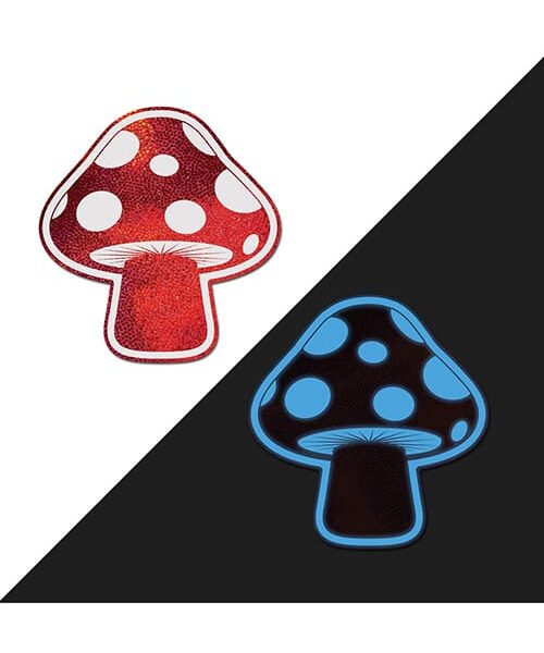 Pastease Premium Shiny Glow in the Dark Shroom - Red/White O/S