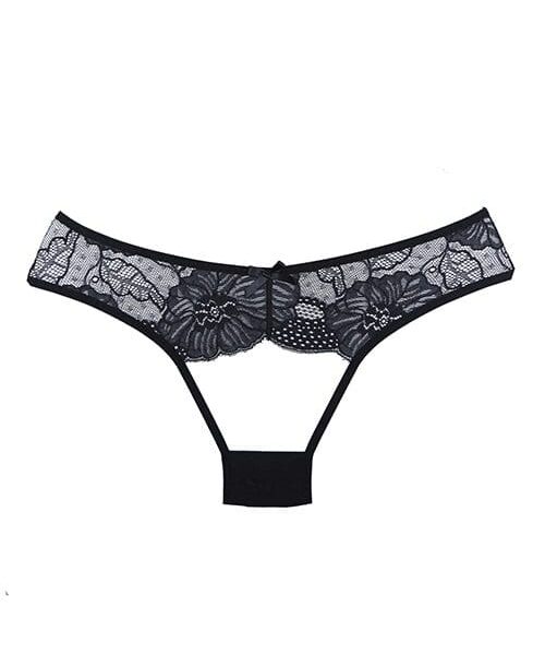 Adore Kiss Mesh & Lace Open Panty Black O/S