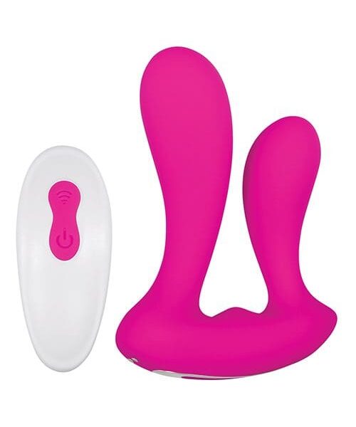 Adam & Eve Rechargeable Dual Entry Vibe w/Remote - Pink