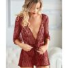 Allure Valentina Leopard Lace Robe & G-String Ruby QN