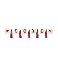 Valentines XOXO Tassel Streamer - Red