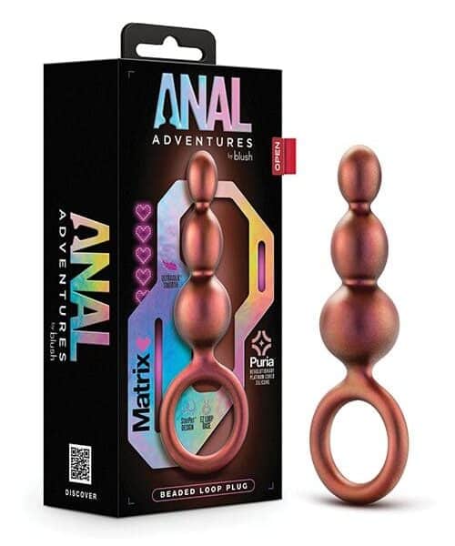 Blush Anal Adventures Matrix Beaded Loop Plug - Copper