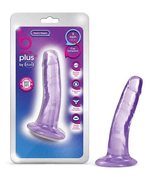 Blush B Yours Plus 5.5" Hard n' Happy Dildo - Purple