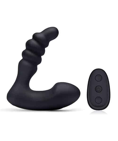 Blue Line Vibrating Prostate Prodder w/Remote - Black