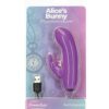 Alice's Bunny Rechargeable Bullet w/Rabbit Sleeve - 10 Functions Purple