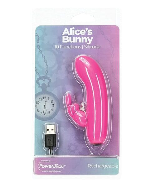 Alice's Bunny Rechargeable Bullet w/Rabbit Sleeve - 10 Functions Pink