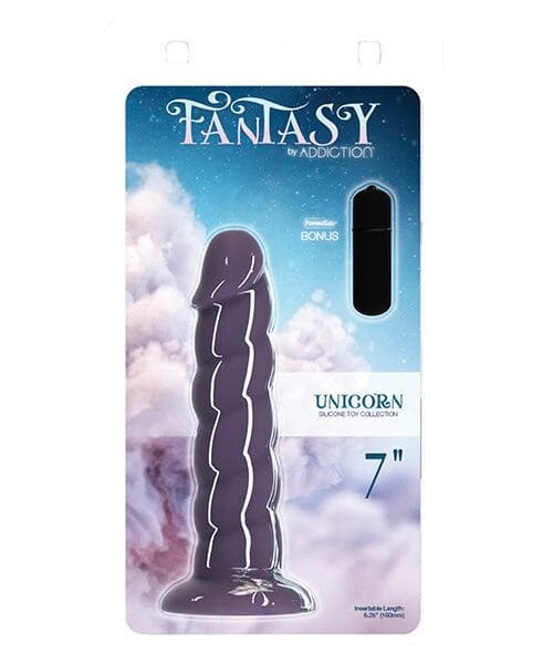 Fantasy Addiction 7" Unicorn Dildo - Purple