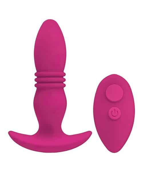 A Play Rise Rechargeable Silicone Anal Plug w/Remote - Pink