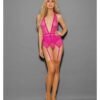 Euphoria Mesh Bustier w/Hose Hot Pink O/S