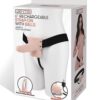 Lux Fetish 6" Rechargeable Strap On w/Balls - Ivory