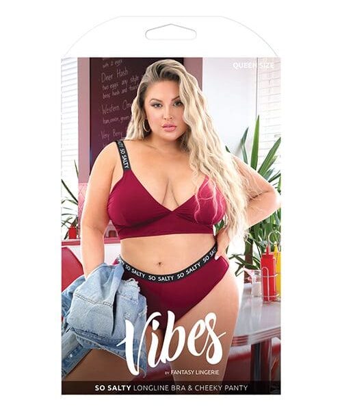 Vibes So Salty Long Line Bra & Cheeky Panty Berry Bliss QN