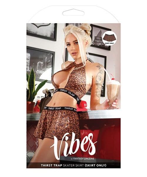 Vibes Thirst Trap Skater Skirt Savage Leopard M/L