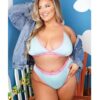 Vibes Fresh Halter Bralette & Booty Short Light Blue QN