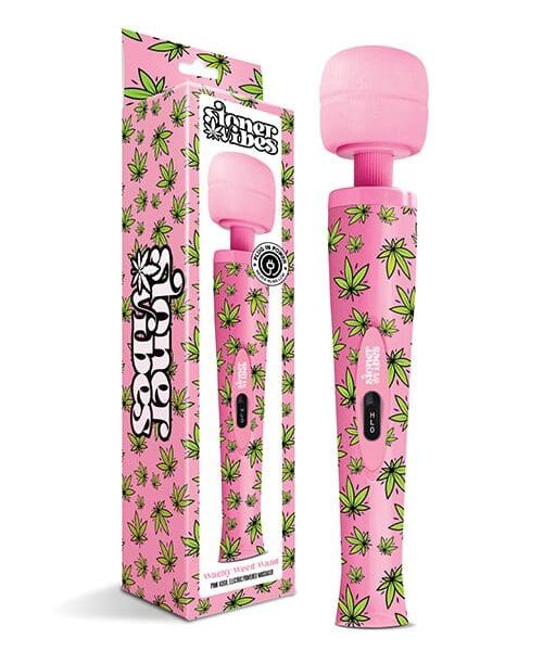 Stoner Vibes Wacky Weed Wand Massager - Pink Kush