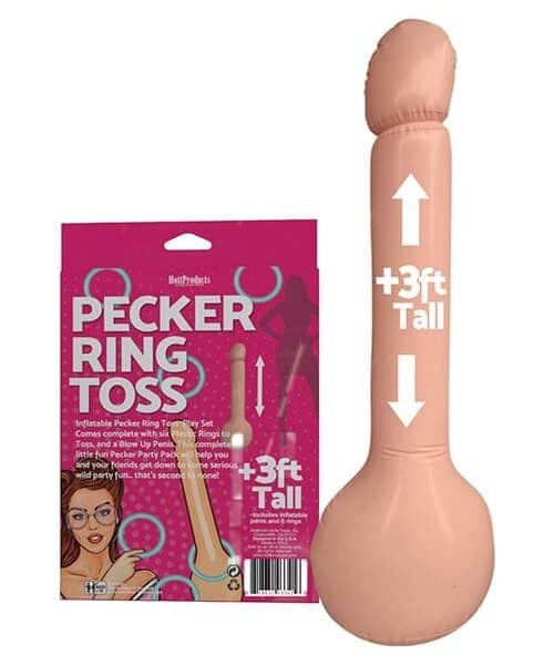 Inflatable Pecker Ring Toss - Asst. Color Rings