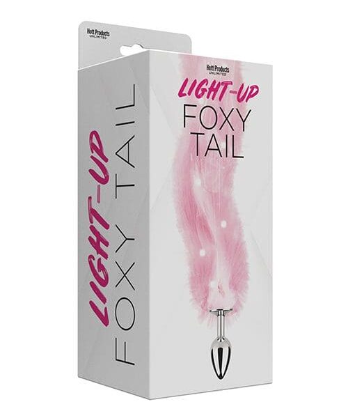 Foxy Tail Light Up Faux Fur Butt Plug - Pink