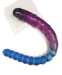 Shades Jelly TPR Gradient Double Dong - Blue/Violet