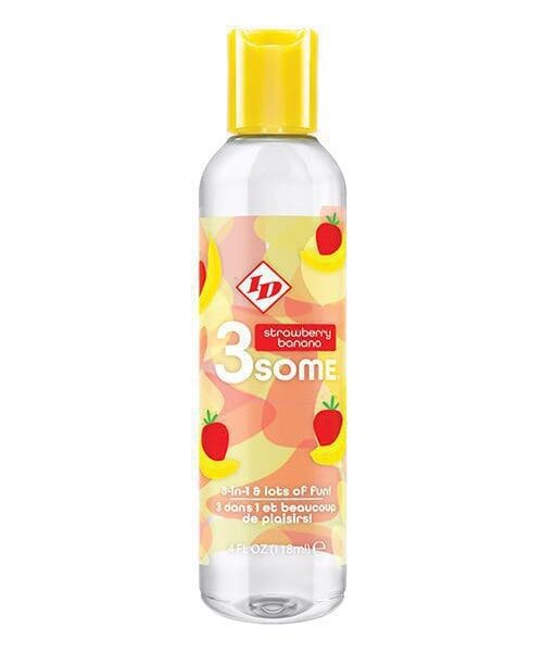 ID 3some 3 in 1 Lubricant - 4 oz Strawberry Banana