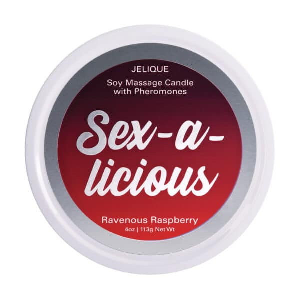 Jelique Massage Candle - 4 oz Sex-A-Licious Ravenous Raspberry