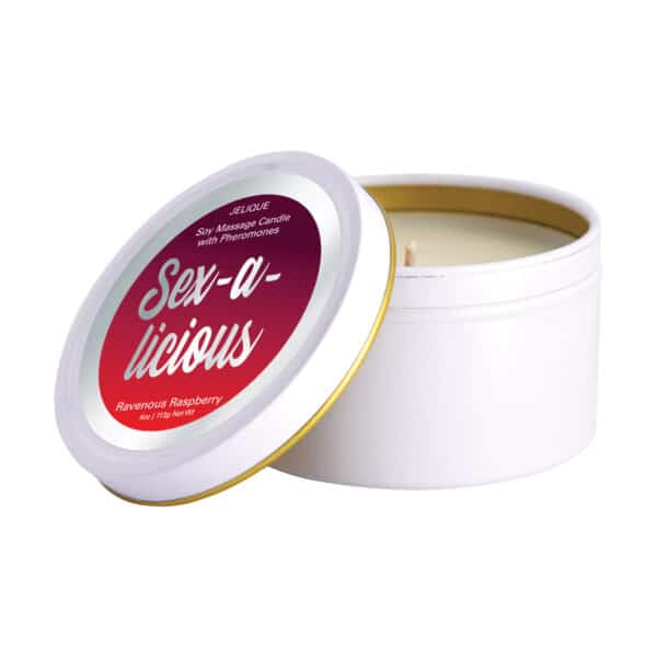 Jelique Massage Candle - 4 oz Sex-A-Licious Ravenous Raspberry