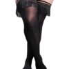 Kix'ies Keila Semi Opaque Fringe Thigh High Black D