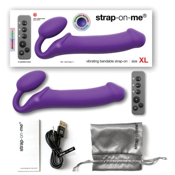 Strap On Me Vibrating Bendable Strapless Strap On Xlarge - Purple