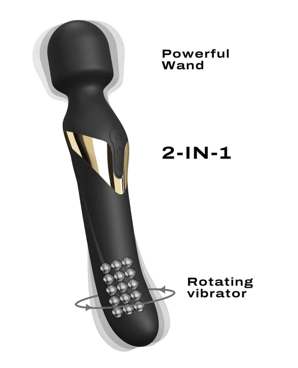 Dorcel Dual Orgasms Wand - Black/Gold