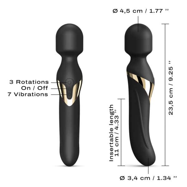 Dorcel Dual Orgasms Wand - Black/Gold