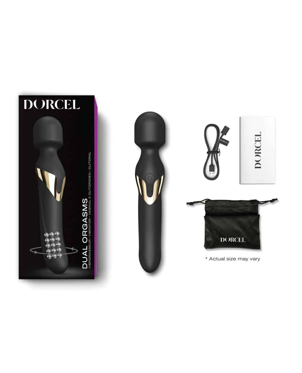 Dorcel Dual Orgasms Wand - Black/Gold