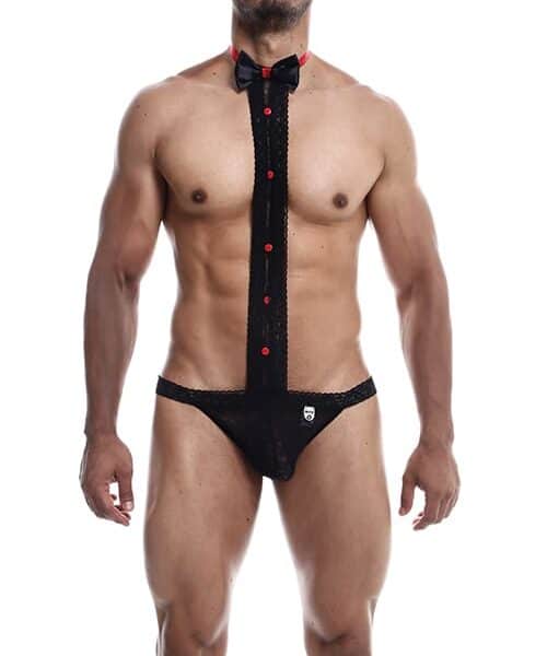 Male Basics Tuxedo Lace Jockstrap Black L/XL