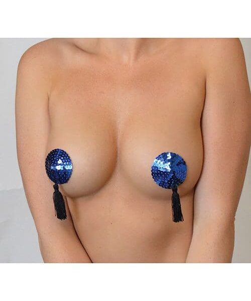 =Minor Creations Sequin Pasties w/Tassel - Royal