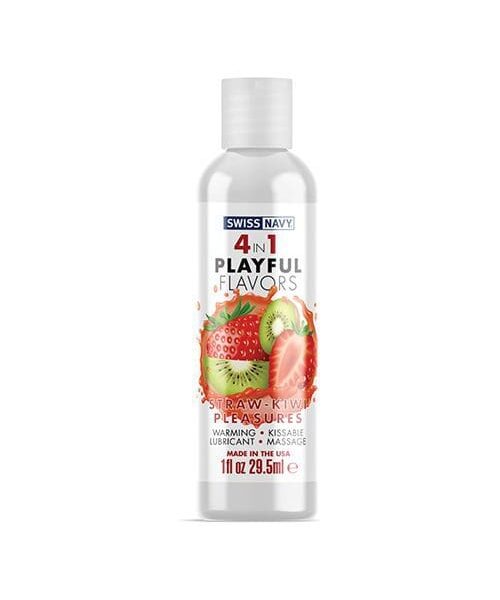 Swiss Navy 4 in 1 Playful Flavors Strawberry Kiwi Pleasure - 1 oz