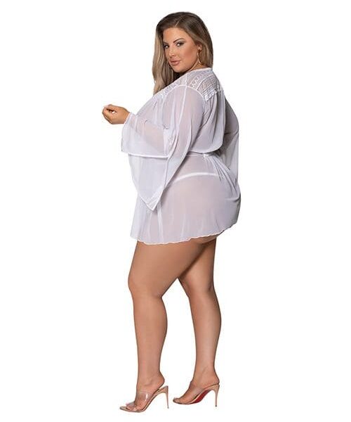 Modern Romance Flowing Short Robe White 2X