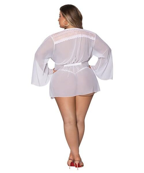 Modern Romance Flowing Short Robe White 2X