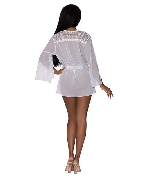 Modern Romance Flowing Short Robe White L/XL