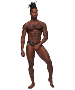 Fetish Cyclops Nylon Spandex Pouchless Jock Strap Black S/M