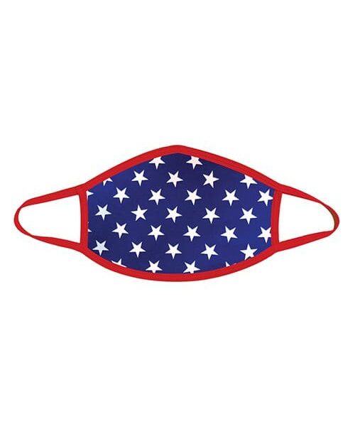 Neva Nude Murica USA Blue Star Mask w/100% Cotton Liner Red MD