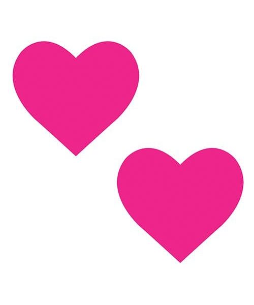 Neva Nude Temperature Reactive Heart Pasties - Neon Pink