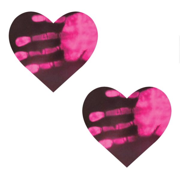 Neva Nude Temperature Reactive Heart Pasties - Neon Pink