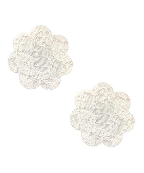 Neva Nude Lace Petal Flower Pasties - White O/S